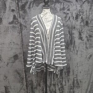 Jess & Jane Cardigan Sweater Womens‎ M Striped Knit Office Flowy Career Prep